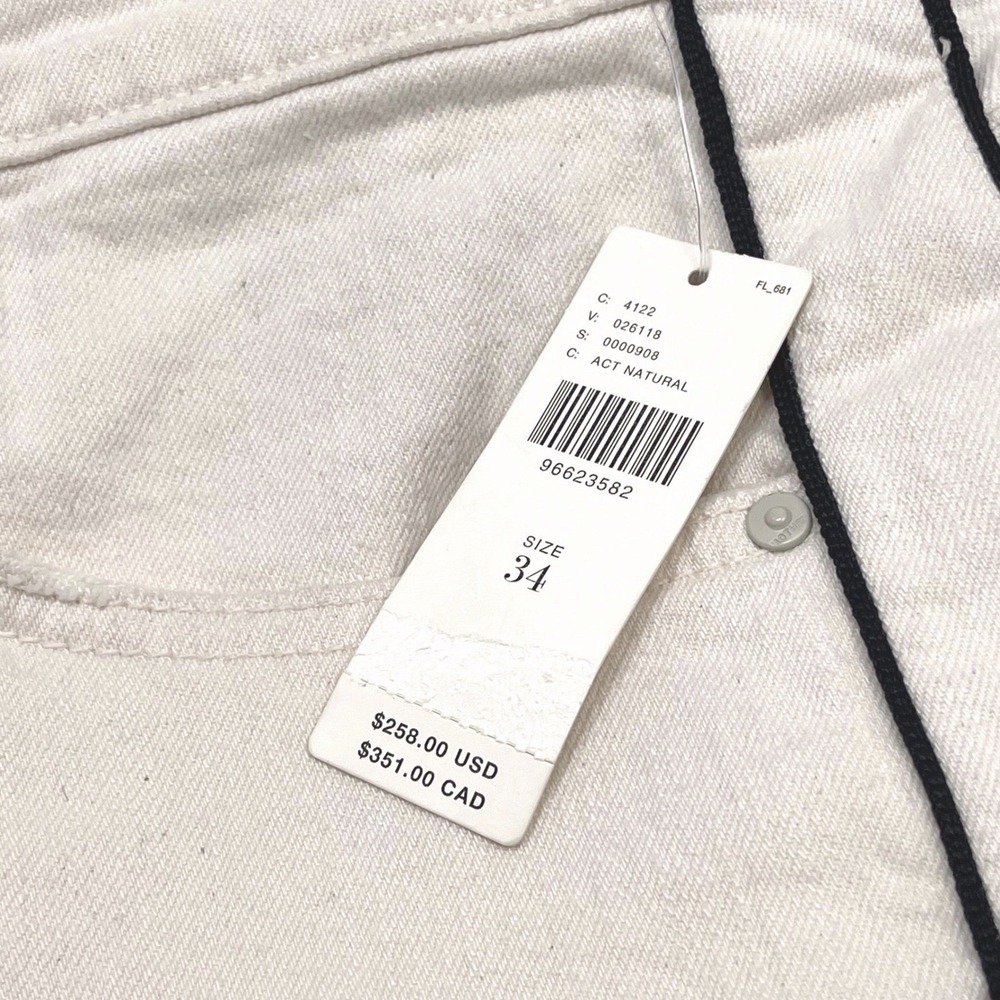 MOTHER SUPERIOR Barrel Jeans Sz 34 NWT Half Piped Ankle Relaxed Cream $258 - Picture 12 of 14